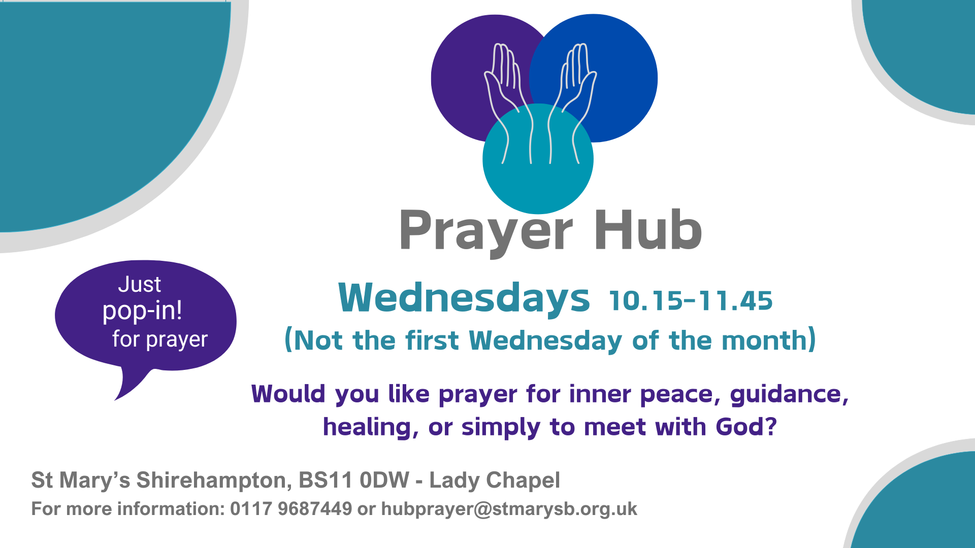 Prayer Hub rolling notice